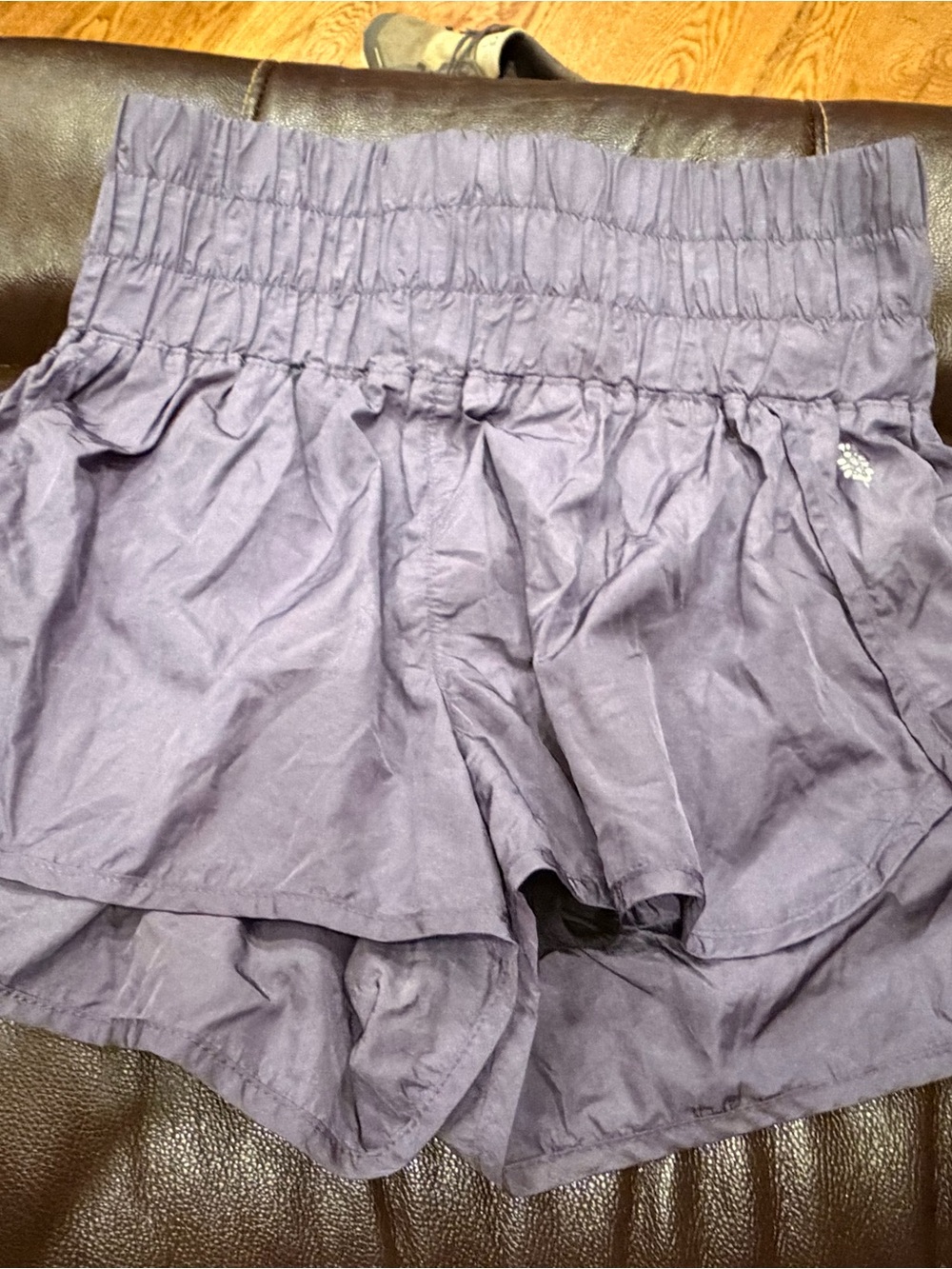 Free People Lavender Smocked-Waist Athletic Shorts